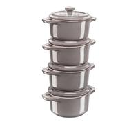 Cocotte cuisson four 10 cm, set de 4 pc, gris, céramique, Staub