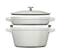 COCOTTE EMPILABLE ENSEMBLE DE CASSEROLES 2-PCS, FONTE TRUFFE BLANCHE - STAUB
