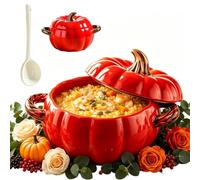 Cocotte en céramique avec couvercle Citrouilles Casserole Forme Citrouille | Casserole En Émaillée De La Forme De La Citrouille, poêle à citrouille en céramique avec couvercle, cocotte d'Halloween