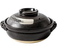 Cocotte en céramique, marmite ronde terre cuite avec couvercle, pot rond résistant à la chaleur, cuiseur riz for ragoût et soupe