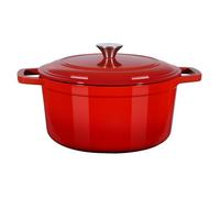 Cocotte en fonte 5 68 L pour les fours à induction jusqu'à 260 °C rouge pour braiser robuste et durable mijoter