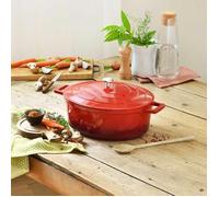 Cocotte en fonte aluminium ovale rouge 32 cm Pradel France