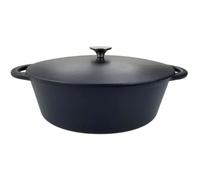 Cocotte en fonte - BAUMALU - 336408 - Ovale 33 cm - Noir mat