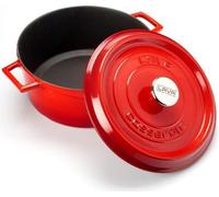 Cocotte en fonte Combisteel avec couvercle Ø24 rouge