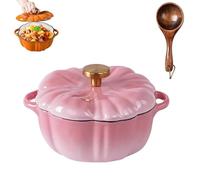 Cocotte en fonte émaillée avec couvercle - Batterie de cuisine robuste pour braiser, ragoûts et rôtir - Idéal pour servir et décorer les fêtes
