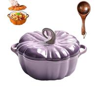 Cocotte en fonte émaillée avec couvercle - Batterie de cuisine robuste pour braiser, ragoûts et rôtir - Idéal pour servir et décorer les fêtes