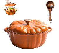 Cocotte en fonte émaillée avec couvercle - Batterie de cuisine robuste pour braiser, ragoûts et rôtir - Idéal pour servir et décorer les fêtes