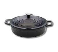 Elo Cocotte Basse Fonte Émaillée avec Couvercle 28 cm 3 L Induction | Cuisson mijotée uniforme, Fonte émaillée, 28 cm 2 8 L, Couvercle auto arrosant, Induction et four, Antiadhesif