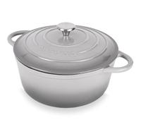 Cocotte en Fonte Emaillée - Casserole Faitout avec Couvercle, Antiadhésif, Marmite pour Induction et Four, 6.1 Liter - Gris - par Nuovva