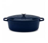 La Fonderie 1890 Cocotte Ronde en Fonte Émaillée 36 cm ALMA36, Capacité 7,7 L, Bleu Marine, Compatible Tous Feux, Induction, Gaz, Électrique, Grill, Four, Couvercle Fonte, Idéale pour Mijoter et Rôtir