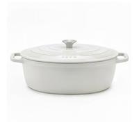 Generique Cocotte en fonte IENA36 36 cm Capacité 7,7 L Beige Compatible tous feux
