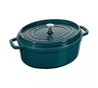 Cocotte en fonte Emaillée Ovale bleu La Mer majolique D31 cm 5,5L
