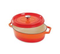 Cocotte en fonte orange ovale 33 cm 6 L Mathon