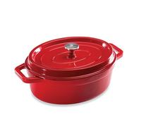 Cocotte en fonte ovale 33 cm 6 L rouge Mathon