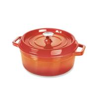 Cocotte en fonte ronde 28 cm 5,6 L coloris orange Mathon