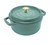 Cocotte en Fonte Ronde avec Couvercle à Picots 22 cm Eucalyptus - STAUB