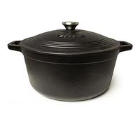 Cocotte en fonte 6L | rôtissoire | cocotte en fonte noire mate - cocotte |rôtissoire | poêle à frire marmite| ragoût ou poêlée, cuisson du pain