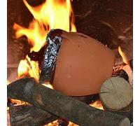Cocotte en terre cuite - Moyenne - Terre cuite - Faite à la main et décorée à la main - Pour le feu
