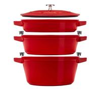 COCOTTE ENSEMBLE DE CASSEROLES 3-PCS, FONTE ROUGE - STAUB