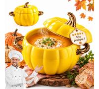 Cocotte Fonte Forme Citrouille, Bol en Forme de Citrouille (D Grand) | Cocotte citrouille antiadhésive, facile à nettoyer, idéale pour soupes, ragoûts et plats mijotés d’automne