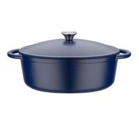 Cocotte fonte massive - GSW - BLUE MAGIC - 33 x 25 cm - Ovale - Induction - Bleu