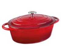 Cocotte fonte ovale 29cm 3.5l rouge - Lacor - 71739 -