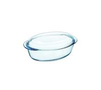 Pyrex Cocotte four ovale en verre 33 x 20 x 13 cm – 3 L – Transparent