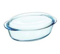 Pyrex Cocotte four ovale en verre 33 x 20 x 13 cm – 3 L – Transparent