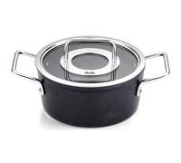 Cocotte haute ADAMANT 18 cm, avec couvercle de marmite en verre, noir, aluminium, Fissler