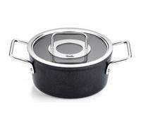 Cocotte haute ADAMANT 20 cm, avec couvercle de marmite en verre, noir, aluminium, Fissler