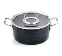 Cocotte haute ADAMANT 24 cm, avec couvercle de marmite en verre, noir, aluminium, Fissler