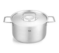 Cocotte haute PURE 24 cm, avec couvercle de marmite en acier inoxidable, argent, acier inoxidable, Fissler