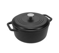 Cocotte Induction Fonte Émaillée 29 cm, Dutch Oven 6,6L, Sans PTFE et PFOA Victoria 39493 Noir