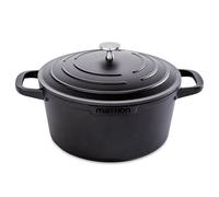 Cocotte légère ronde en fonte d'aluminium 24 cm 4,5 L coloris noir Mathon