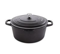 Cocotte légère ronde en fonte d'aluminium 28 cm 6,7 L coloris noir Mathon