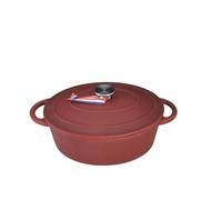 Cocotte Marmite à ragoût de poisson en fonte rouge glaçage ovale, cocotte soupe, utilisation for 5 6 personnes, 4,1 L, 27 x 21, cm