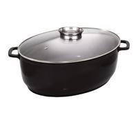 Cocotte - BAUMALU - Jumbo Ovale - Céramique - 43x33 cm - Couvercle verre