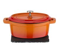 Cocotte Mini Ovale GSW Acier Fonte 0,2L Émail Orange Induction Four 240°C