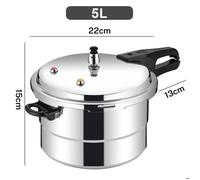 Cocotte minute 5L - Autocuiseur professionnel - Autocuiseur aluminium - 22cm fond -Antidéflagrant-Cuisinières gaz plaques induction