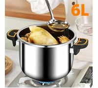 Cocotte Minute 6L Inox 304 Système Verrouillage Joint Étanchéité Pour Gaz Induction Vitrocéramique Nettoyage Facile Lave-Vaisselle