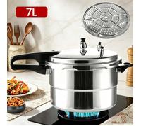 Cocotte Minute 7L - Autocuiseur - Pour tous feux (Gaz & Induction) - Aluminium - Livré avec Panier Vapeur 24 cm - argent