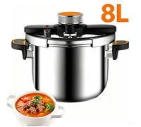 Cocotte Minute 8L Inox 304 Système Verrouillage Joint Étanchéité Pour Gaz Induction Vitrocéramique Nettoyage Facile Lave-Vaisselle