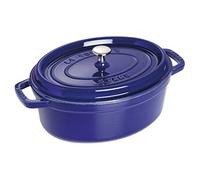 Staub Cocotte en fonte ovale 29 cm 4,25 L trois couches d'émail Bleu foncé