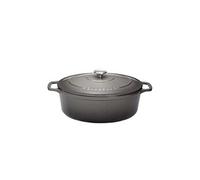 Cocotte ovale 29 cm gris caviar interieur noir - Chasseur - Gris - Fonte émaillée