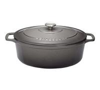 Cocotte ovale 35 cm chasseur gris caviar interieur noir - Chasseur - Gris - Fonte émaillée Gris G