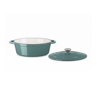 Cocotte ovale avec couvercle 33cm 6,4L Fonte d'acier tous feux dont induction four Vert Arthur Martin AM4333