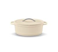 BEKA Cocotte ovale PLUME – Fonte aluminium revêtue céramique crème, 31 cm 6 L