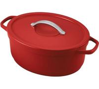 PLUME Cocotte ovale BEKA Fonte Aluminium Revêtue céramique rouge D31 cm