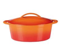 Cocotte ovale émaillée 33 x 25 cm 7 L orange-rouge induction