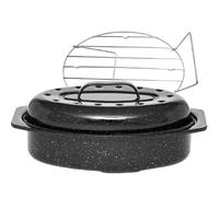 Cocotte ovale en acier carbon 38x26cm + grille - 0508+2006 - Roaster - WARMCOOK